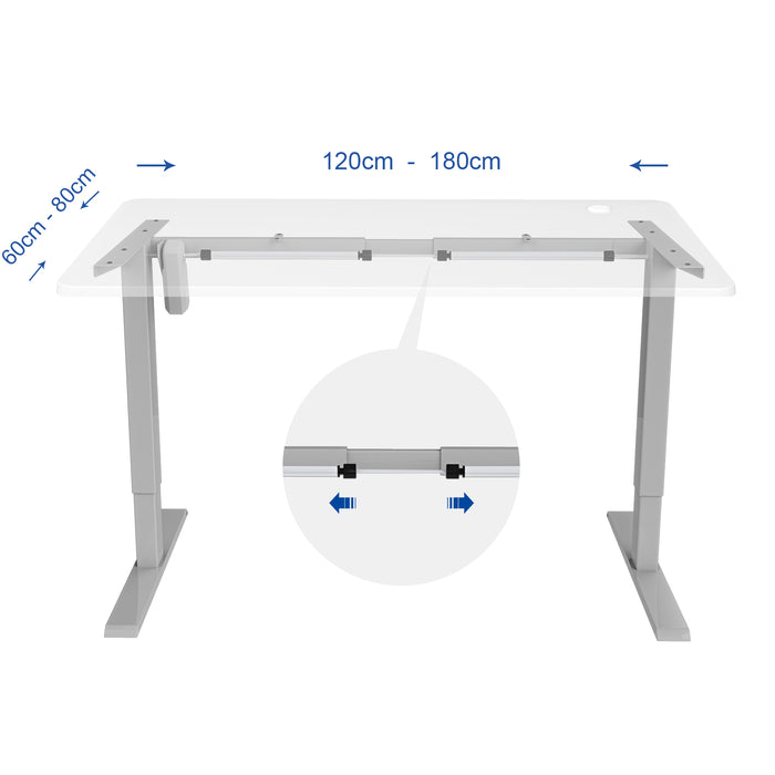 Maidentite - D2D Electric Hubtabelle für Computer, höhenverstellbarer Schreibtisch, Einzelmotor, Laptop-Spiele, Büro