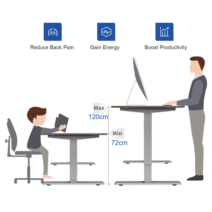 Maidentite - D2D Electric Hubtabelle für Computer, höhenverstellbarer Schreibtisch, Einzelmotor, Laptop-Spiele, Büro