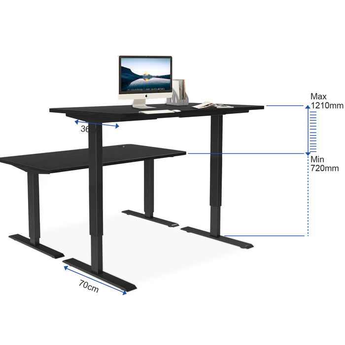 Mesa de elevación eléctrica MAIDESITE-S2D, marco ajustable de altura, motor dual, flip hacia abajo, 2 etapas, para computadora y oficina