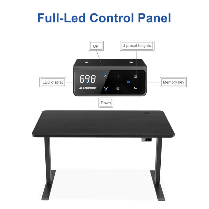 Mesa de elevación eléctrica MAIDESITE-S2D, marco ajustable de altura, motor dual, flip hacia abajo, 2 etapas, para computadora y oficina